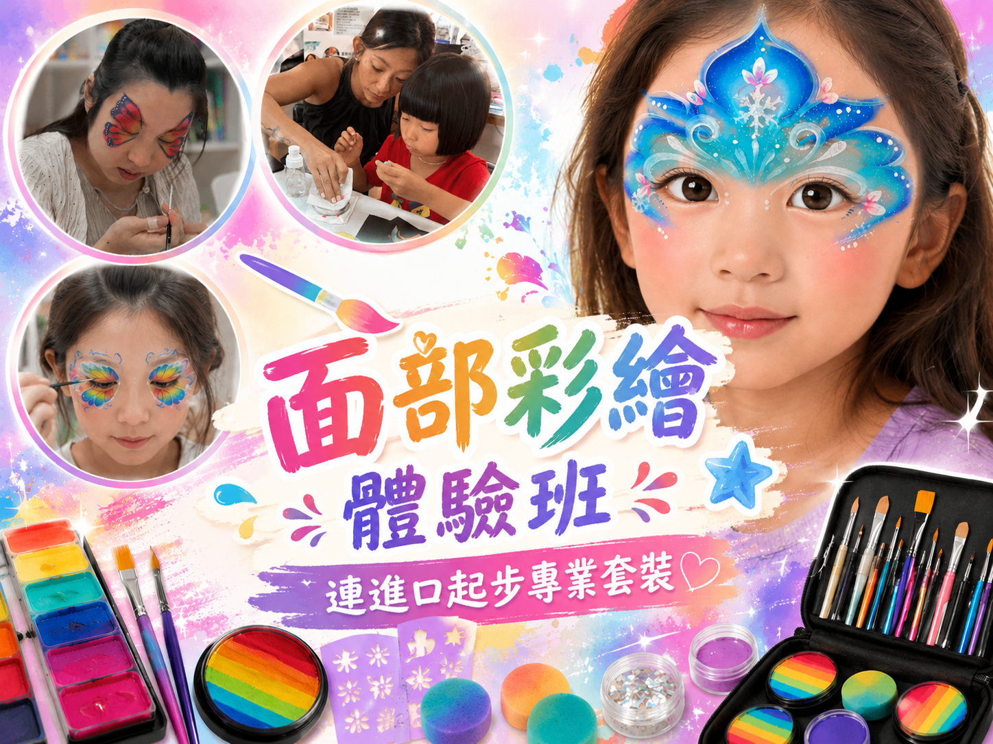 面部彩繪體驗班連進口起步專業套裝
